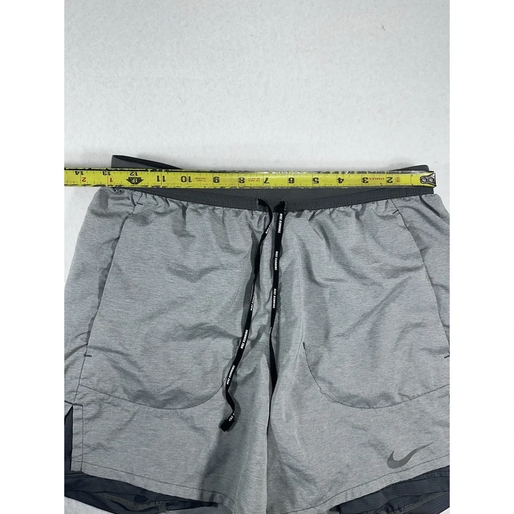 Nike Men's Dri-FIT Running Shorts Gray 2-in-1 Athletic Workout Size Small